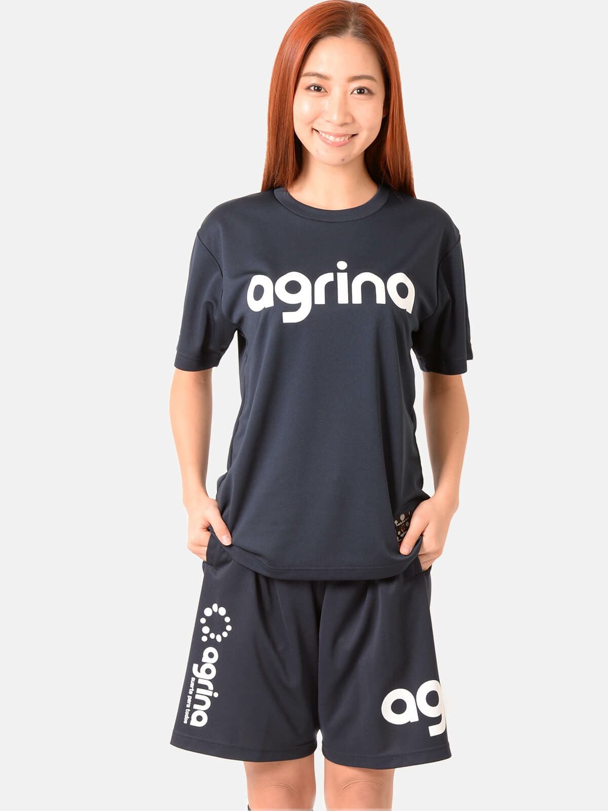 半袖Tシャツ ag-0003--0008 グランデプラクティスシャツ上下セット Navy
