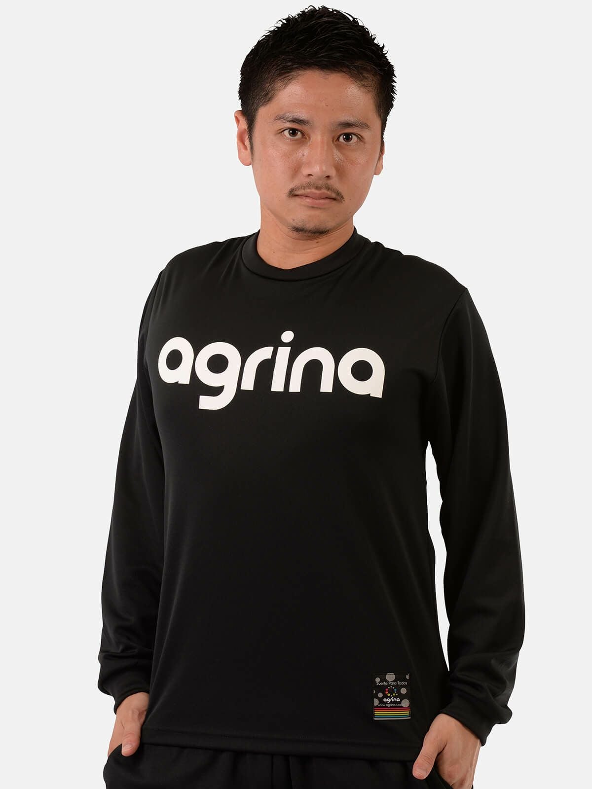 アクティブチェックロングスリーブプラクティスシャツ ag-0908 Black x