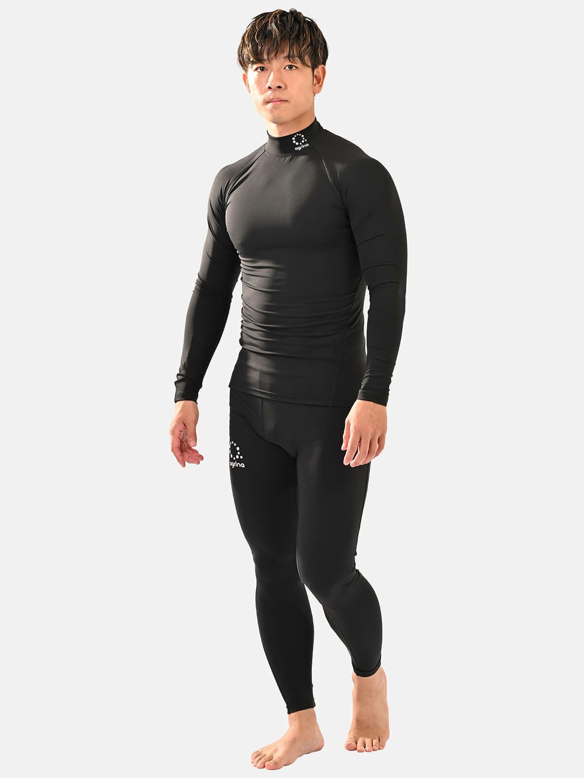 モックフィットレイヤーシャツ上下セット Black