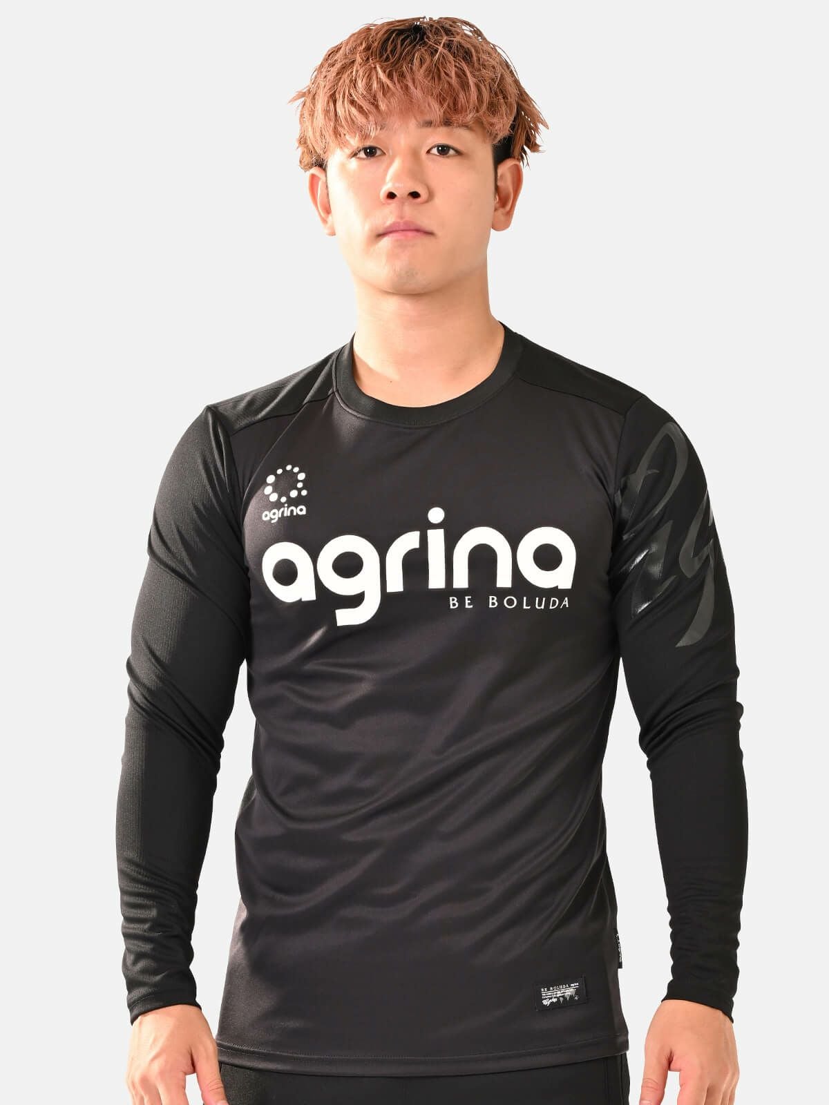 アクティブチェックロングスリーブプラクティスシャツ ag-0908 Black x