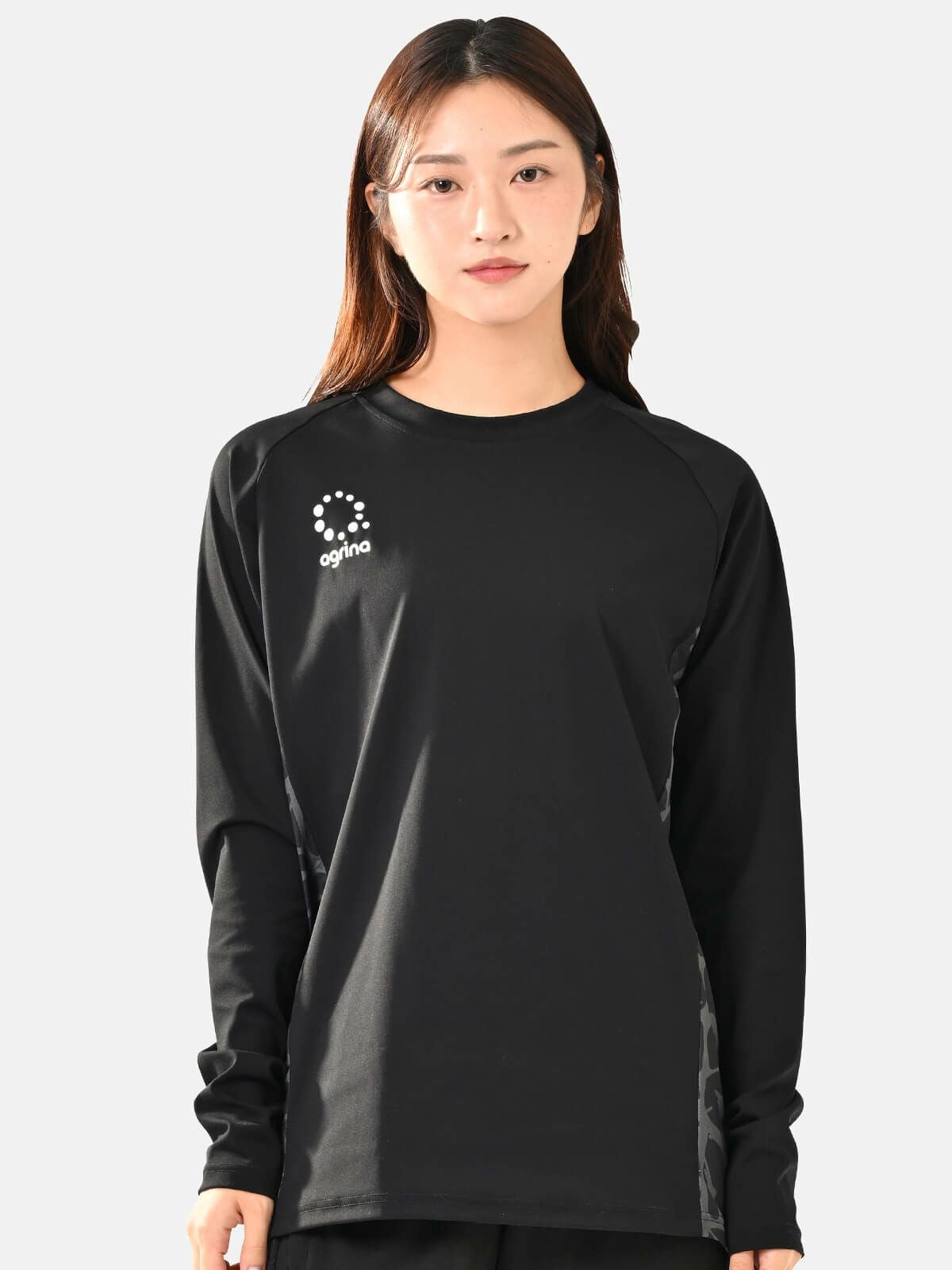 アクティブチェックロングスリーブプラクティスシャツ ag-0908 Black x